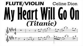 My Heart Will Go On Flute Violin orig Sheet Music Backing Track Play Along Partitura