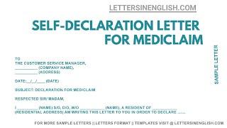 Mediclaim letter Sample Declaration - Sample Declaration Letter