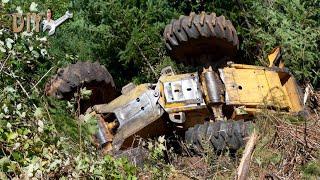 Extreme Dangerous Tree Skidder Operator - Fails Control Tractor Skill