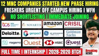 12 Biggest New Phase Hiring Update | Latest Freshers Jobs | WFH | OFF Campus Drive | 2028-2020 Batch