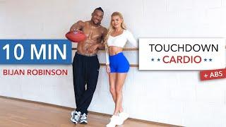 10 MIN TOUCHDOWN CARDIO with Bijan Robinson - no jumping, quick feet, calorie burner I  Bonus: Abs