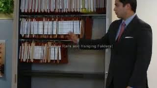 Oblique Rails & Hanging File Folder Shelving with Sliding Doors