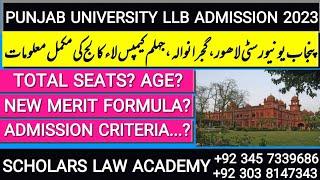 Punjab University Lahore LLB Admission 2023 | Scholars Law Academy