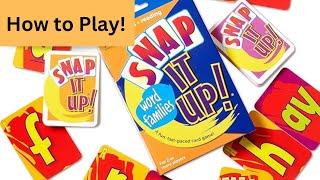 How to Play Snap It Up! Word Families Edition / Tutoring / Small Group / Learning Games