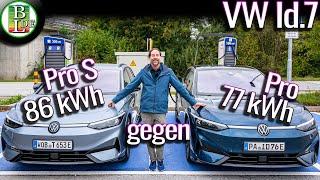 VW Id.7 Vergleich - 77 kWh gegen 86 kWh