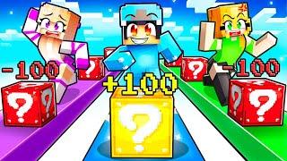Cheating With +100 LUCKY BLOCKS in a LUCKY BLOCK RACE in Minecraft!