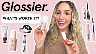 GLOSSIER REVIEW! MY THOUGHTS ON ALL THE GLOSSIER MAKEUP | Cloud paint, boy brow, balm dotcom, & more