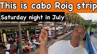 cabo roig strip (saturday night in july)bars and restaurants cabo roig costa blanca Spain