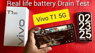 Vivo T1 5G Battery Drain Test//5000mah//18watt charger//BGMI Test