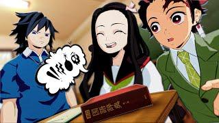 Tanjiro e Tomioka ENSINANDO a Nezuko a Falar no Demon Slayer School Vr