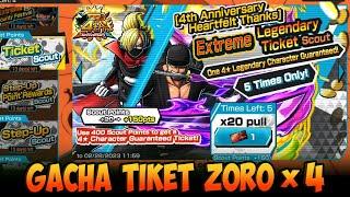 KHILAF DEMI CHAR FAVORIT  GACHA TIKET ZORO ×4 ~ One Piece Bounty Rush