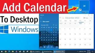Calendar Shortcut | How To Put Calendar on Desktop Windows 10 | How to Add Calendar To Desktop