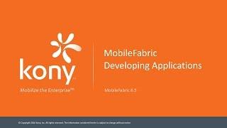 Developing Applications with a Kony MobileFabric backend
