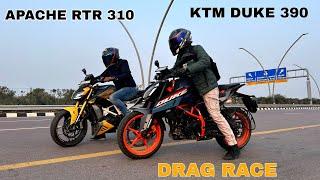 TVS APACHE RTR 310 VS KTM DUKE 390 GEN 3 [ DRAG RACE ]