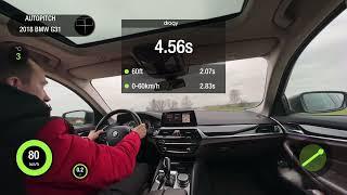 BMW 520D G31 2.0D AT RWD 2018 STAGE-1. 0-100 acceleration.