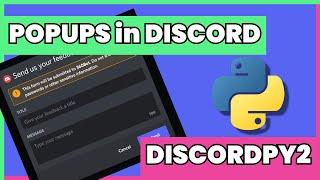 Better interactions with your users thanks to Modals with discord py