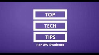 Top Tech Tips for UW Students