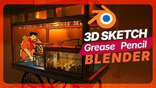 How I Sketch in 3D | Grease Pencil Blender - Timelapse (2024)