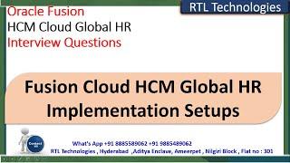 Oracle Fusion Cloud HCM | Global HR | Implementation | End to End Process | Real Time | Placement