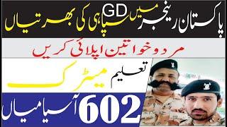 Pakistan Ranger Soldiers Jobs 2021| Sindh Ranger Soldiers jobs 2021.