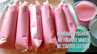 How to make flavoured yoghurt at home without starter || no yoghurt maker  || Vinegar Yoghurt