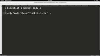 Blacklisting a kernel module