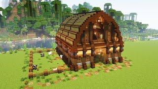 How to build Medieval Barn - Minecraft tutorial