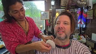 STYLISH BARBER IN A SHACK GOT SKILLS! ASMR Beard Trim Shape-Up Shave will RELAX YOU. Chiang Mai 