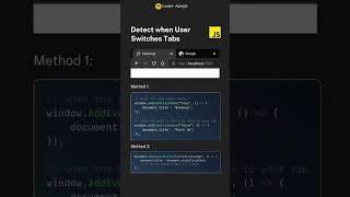 JavaScript Tab Switch Detection | Detect when User Switches Tabs #shots #shortvideo #html #js