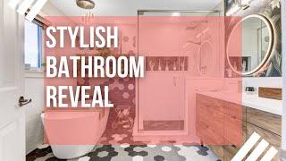 Unique Bathroom Tile Pattern + Bathroom Reveal!