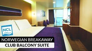 NCL Breakaway | Club Balcony Suite with Large Balcony Tour & Review 4K | Norwegian Cruise Lines