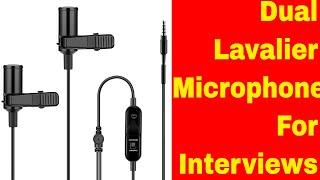 Dual Lavalier Microphone, KIMAFUN 2 Lapel Clip-on Omnidirectional Condenser Mics
