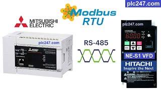 Mitsubishi FX5U "Modbus RTU" Hitachi NE-S1 Tutorial