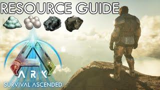ARK SURVIVAL ASCENDED RESOURCE GUIDE AND LOCATIONS 2023
