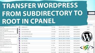 How to Move WordPress Website from Root Directory to Subdirectory / Subfolder  in cPanel / Hosting