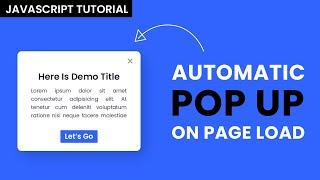 Show Popup Automatically After Page Load Using Javascript