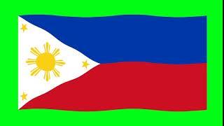 Green Screen Philippines Flag | Green Screen Philippines Waving Flag | Philippines Animation Flag