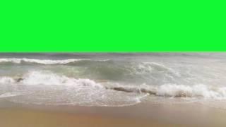 Ocean Waves Green Screen at the Beach