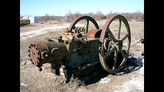 Oilfield 1920's Bessemer Engine & Bandwheel