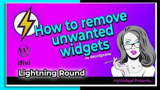 Wordpress Widgets - How to Remove Unwanted Widgets from a Page - For Beginners (2022)