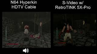 Comparison - Hyperkin HDTV Cable and S-Video & RetroTINK 5x-Pro -  Nightmare Creatures - N64 (HD)