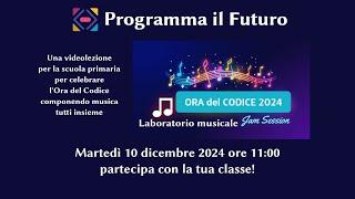 Videolezione per celebrare l'Ora del Codice 2024 componendo musica tutti insieme