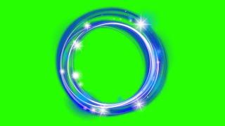 Neon Light Circle Green Screen and Black Screen