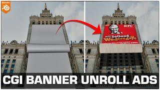 How to Create CGI Banner Unroll Advertisement using VFX in Blender