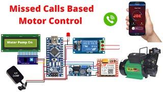 How to on & off Water Pump Using Missed Calls | GSM 800l Based Motor Control System