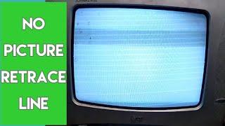 White retrace line no picture in crt TV. LG colour tv repair.