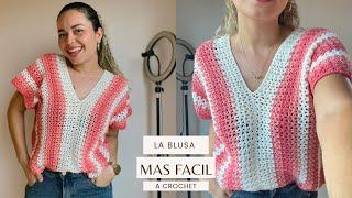 La Blusa MÁS FACIL que vas a tejer/ crochet paso a paso