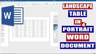 How to put a LANDSCAPE table in Word | Change one page to landscape