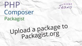 Upload a package to Packagist #php #webprogramming