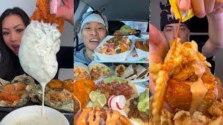 TIKTOK Mukbang Compilation Pt. 46 | Subway, Wingstop, Cane's, Seafood Boil, Crumbl & More!